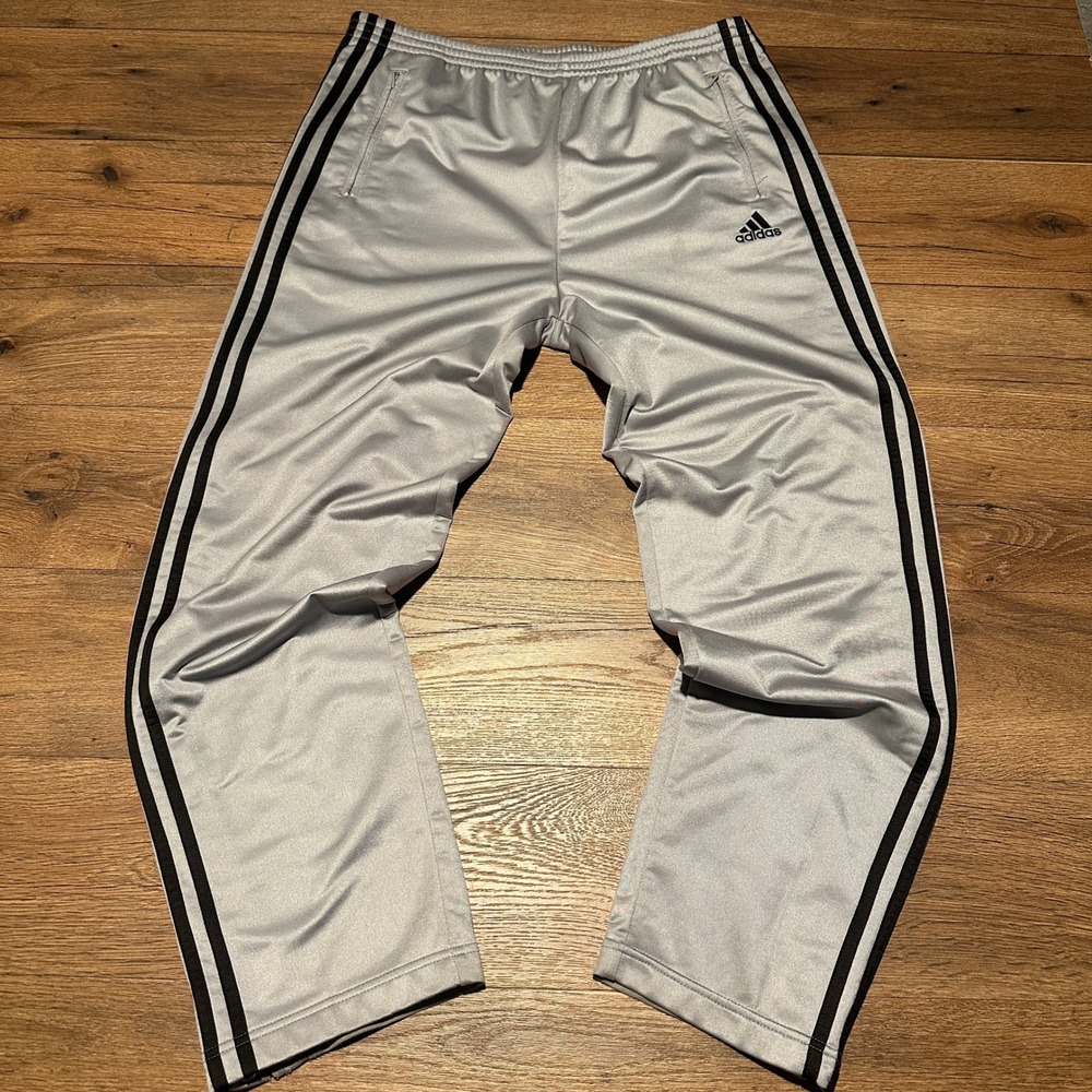 Vintage Adidas Silver Black Adibreak Tear Away Track Pants Mens Size M
